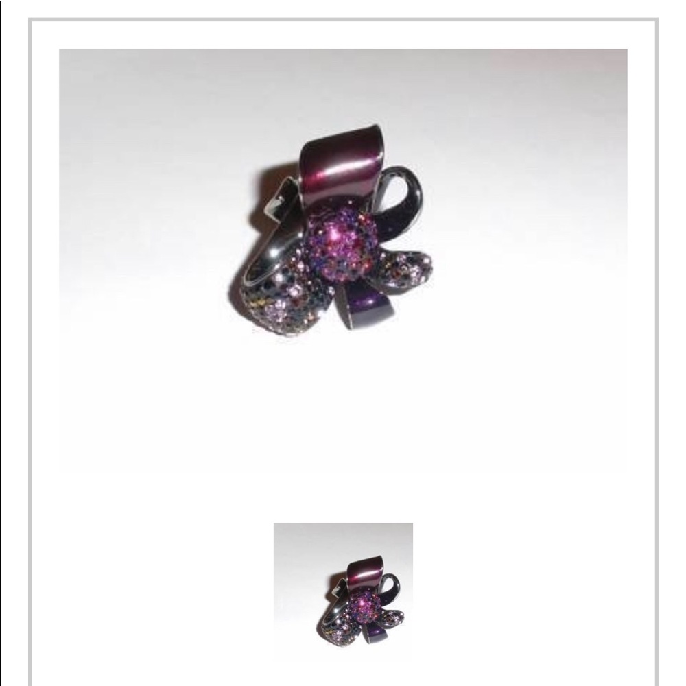 SWAROVSKI PURPLE GARNET FLOWER RING SZ SMALL